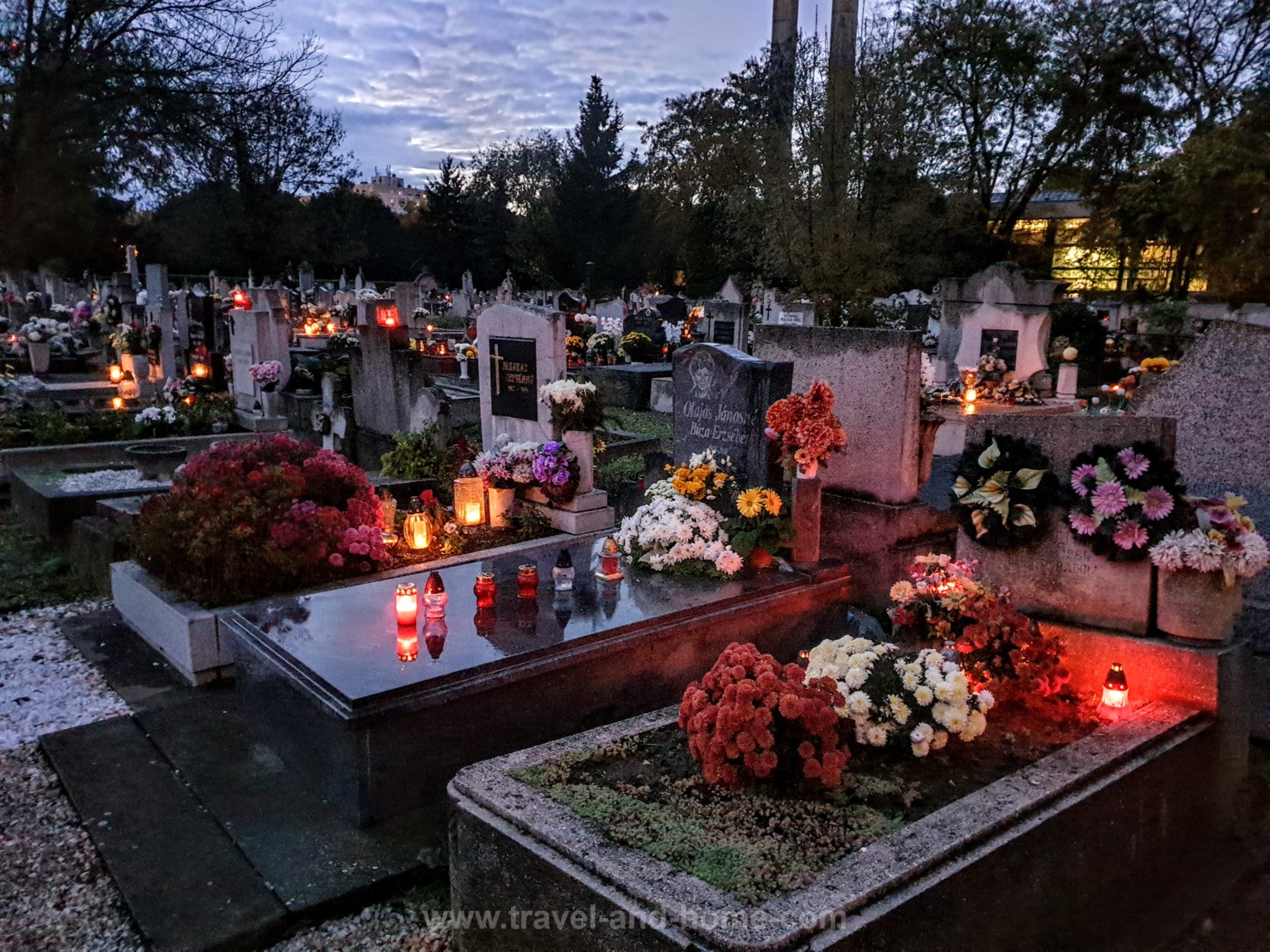 Day of the Dead Tradition Flowers Grave Candles cemetry Szeged Hungary