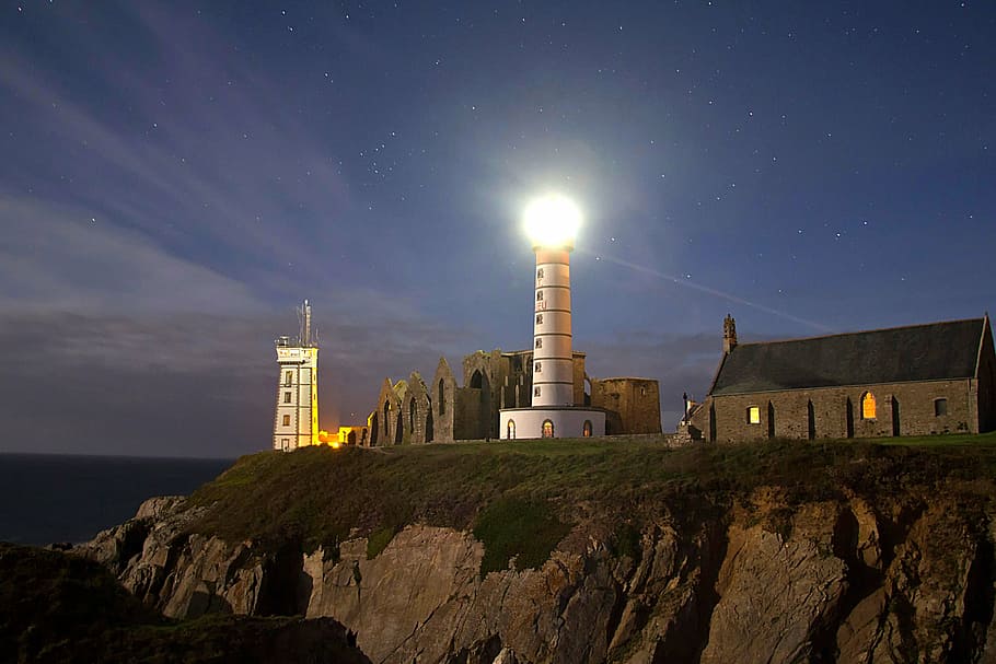 blue hour brittany point st mathieu atlantic coast france built structure architecture building exterior sky cloud sky