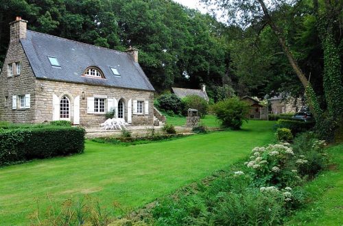 gray concrete house Brittany Cottage Garden Old Building cottage garden house france stone