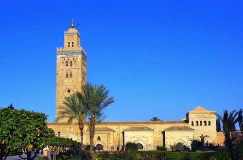 Morocco Marrakech Koutoubia Minaret Mosque Garden