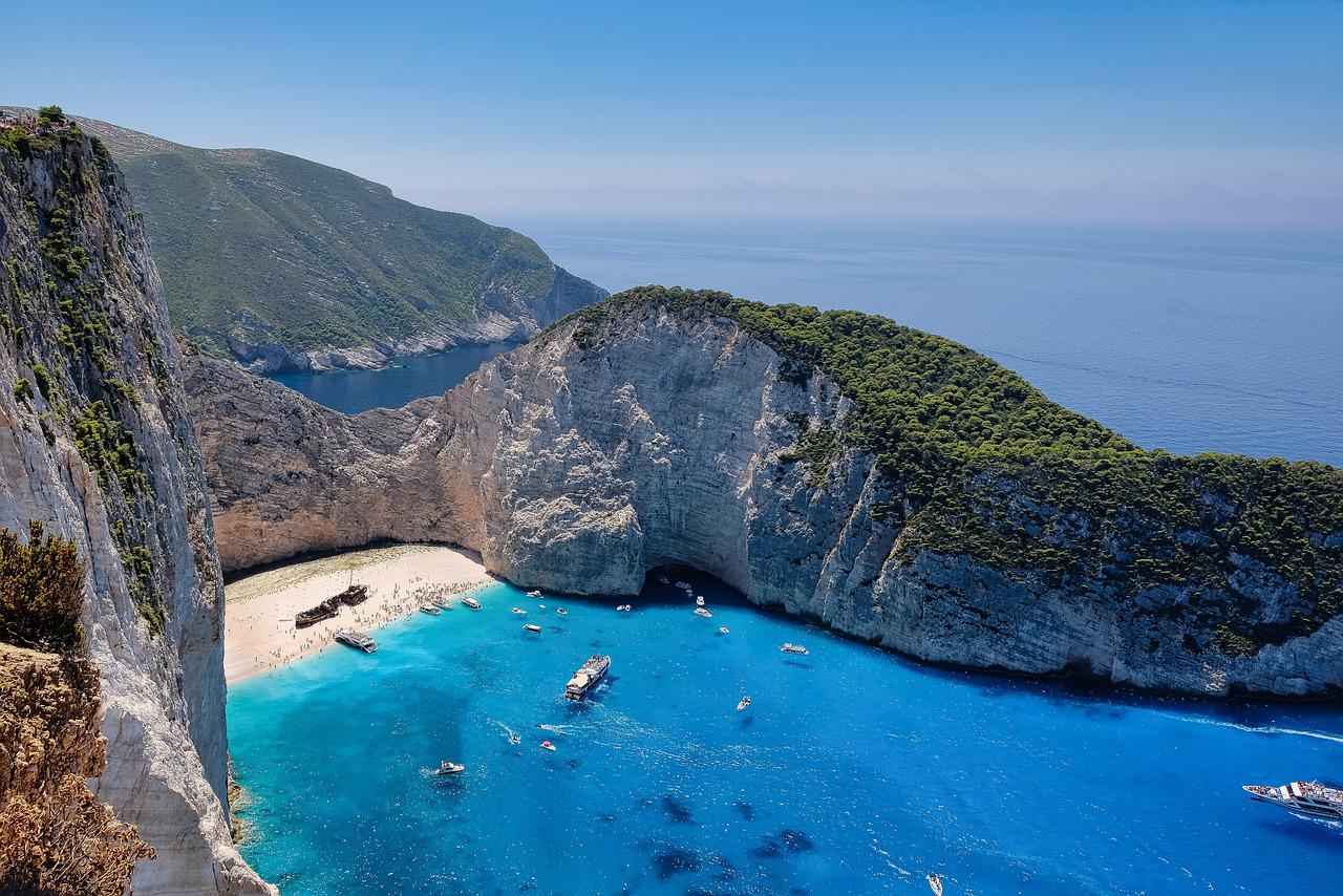 Beach Sea Island Summer Vacations Shipwreck Bay Zakynthos Greece