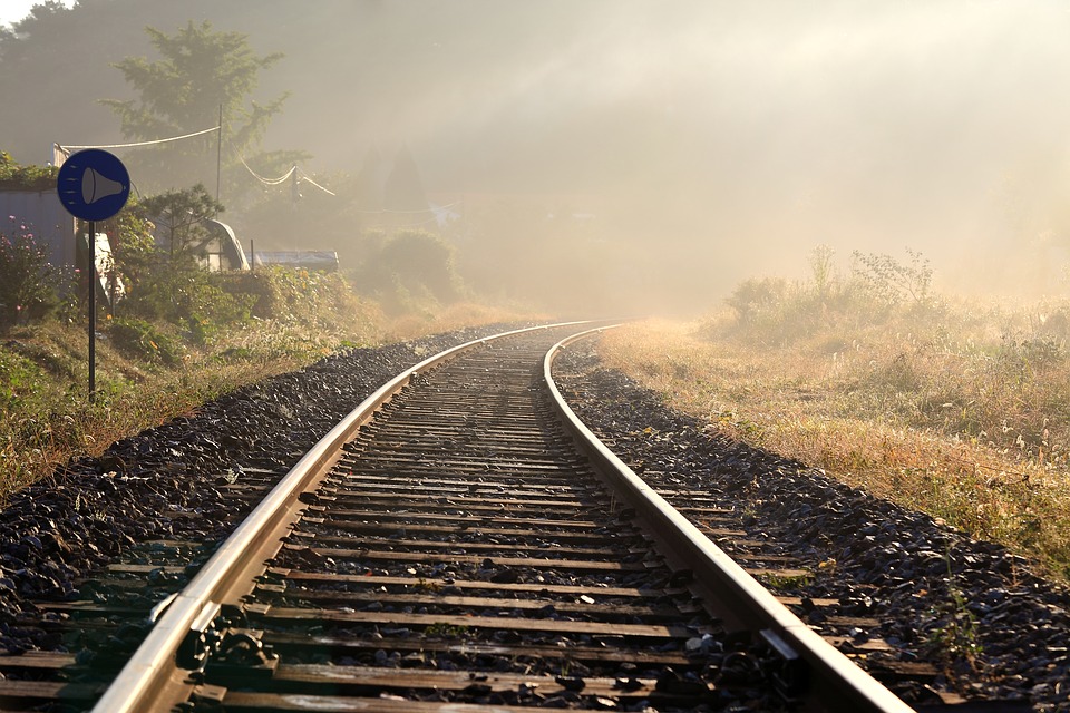 Railway train tracks