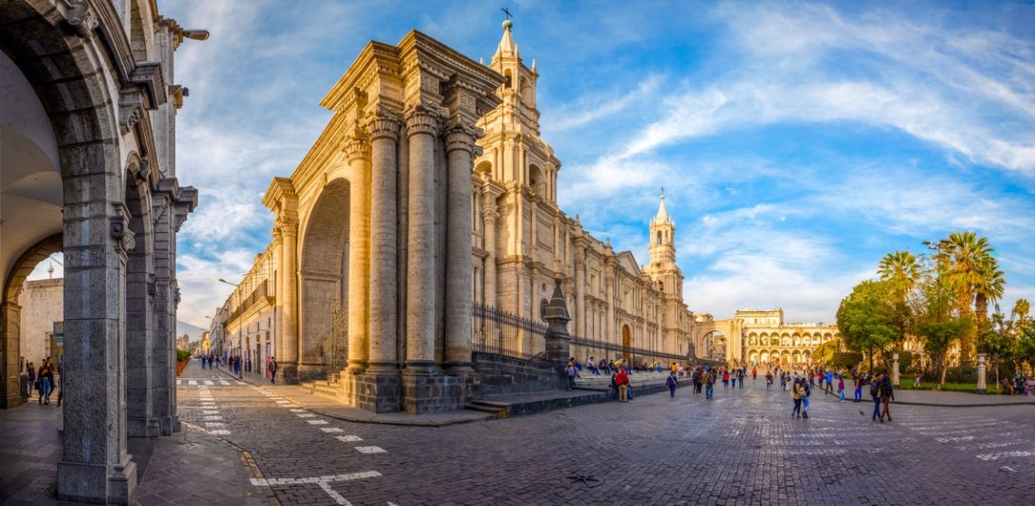 Plaza de Armas Arequipa Peru South America travelandhome shopping