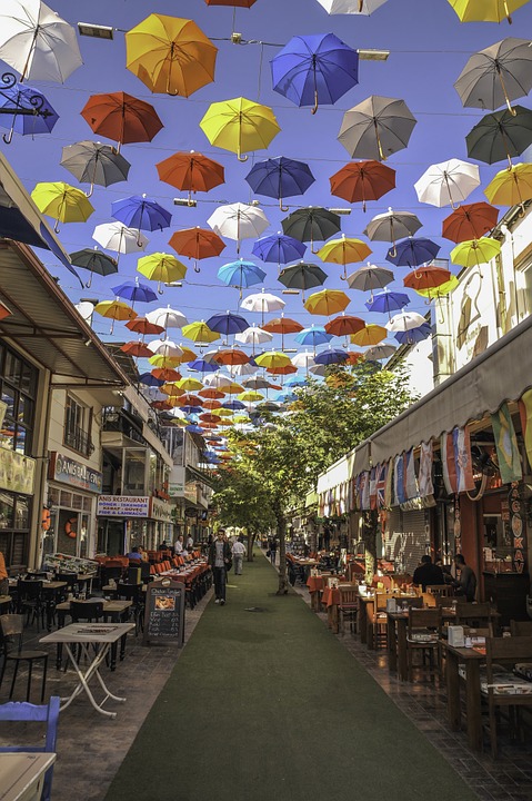 Umbrella Street in Antalya Turkey