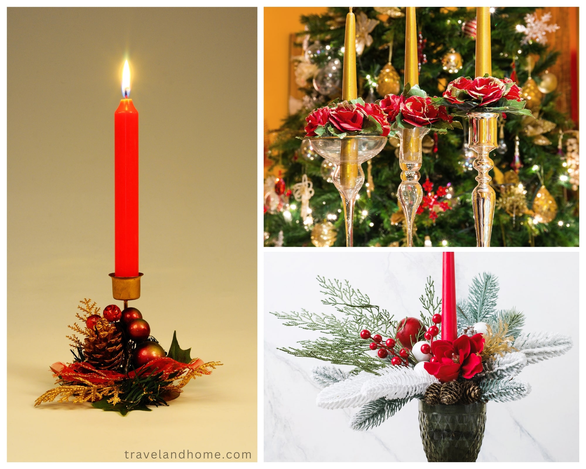 repurposed candle holders, DIY Christmas decorations, upcycle old christmas decorations min