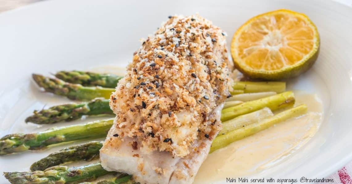 Mahi Mahi served with asparagus travel and home reis en huis min