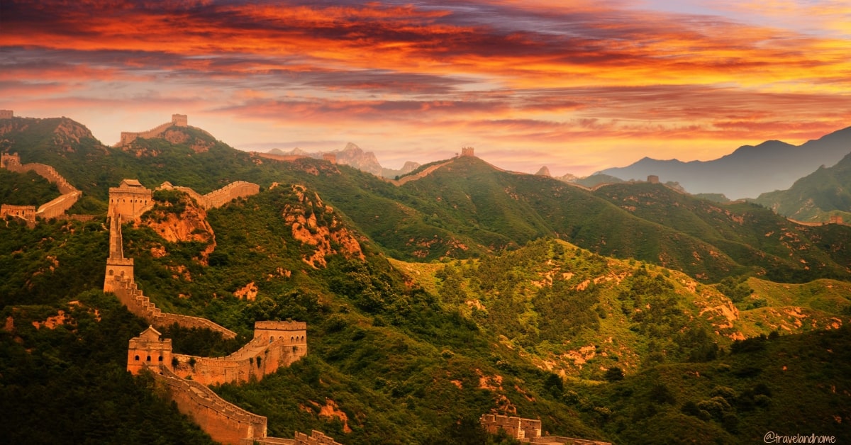 The Great Wall of China UNESCO Sunset East Asia travel and home min