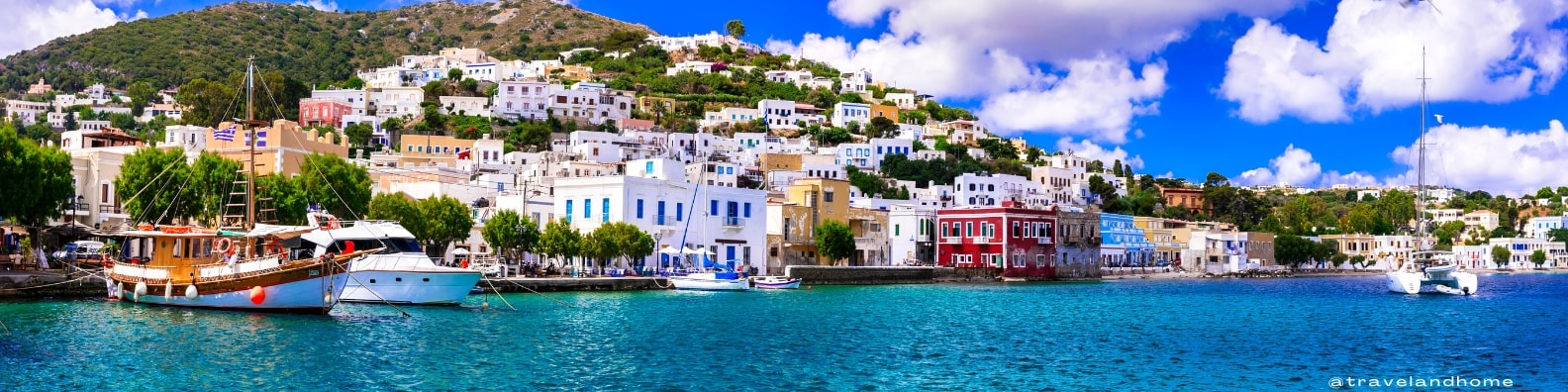 Agia Marina village on Leros Island in Greece travel and home panoramic min