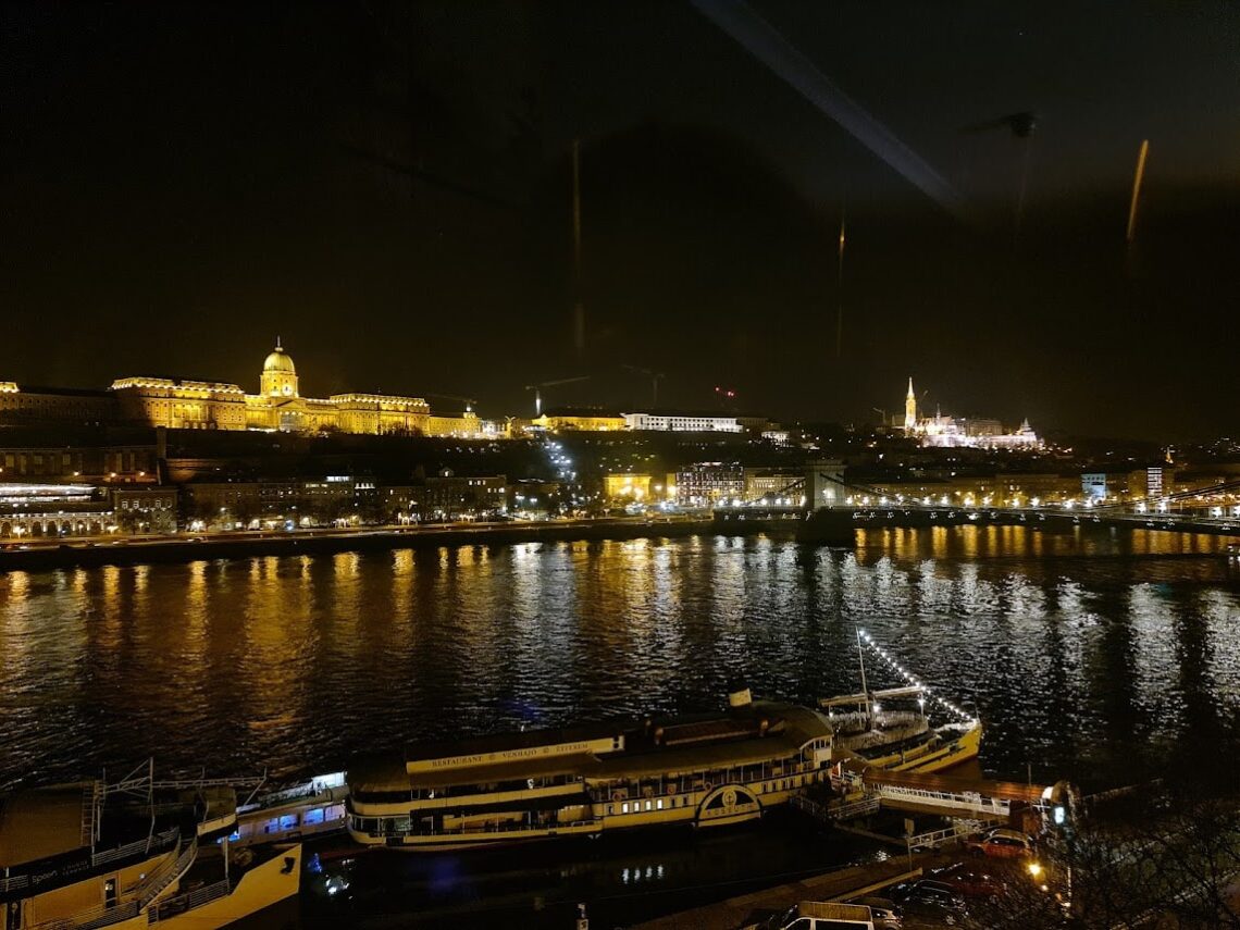 Intercontinental hotel view over Danube in Budapest, Hungary, travel and home min