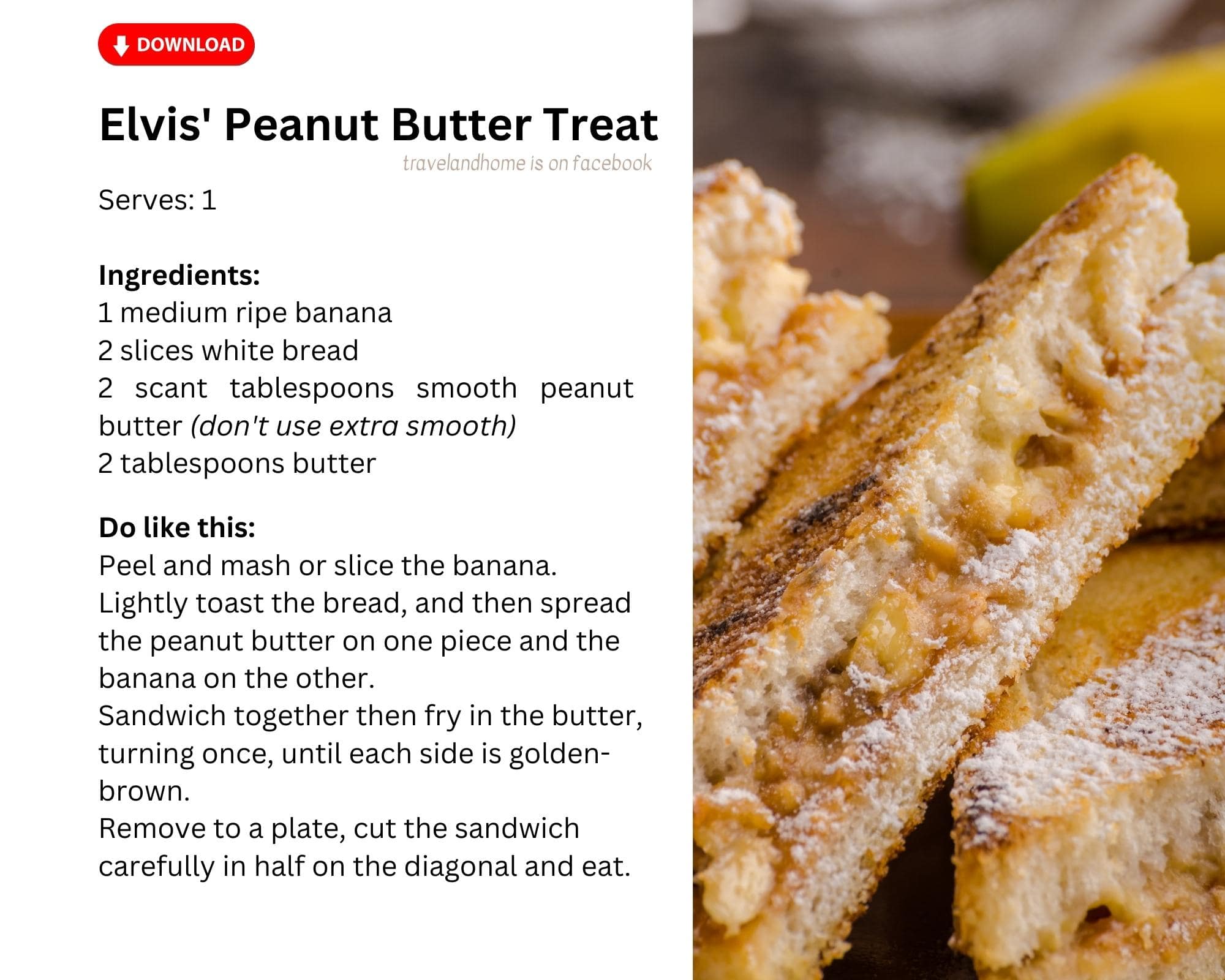Quick and easy recipe for one Elvis favorite food peanut butter sandwich min