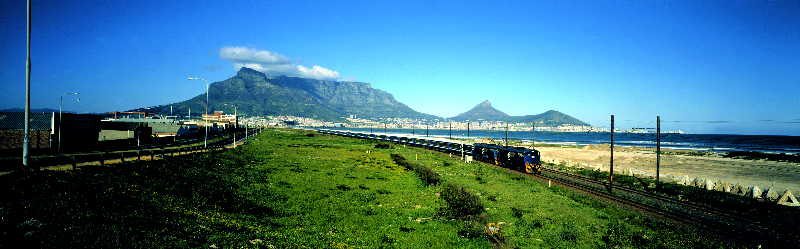 Blue Train out of Cape Town T Mountain