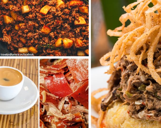 ropa vieja shredded beef picadillo ground beef and lechon roast pork Cuban coffee