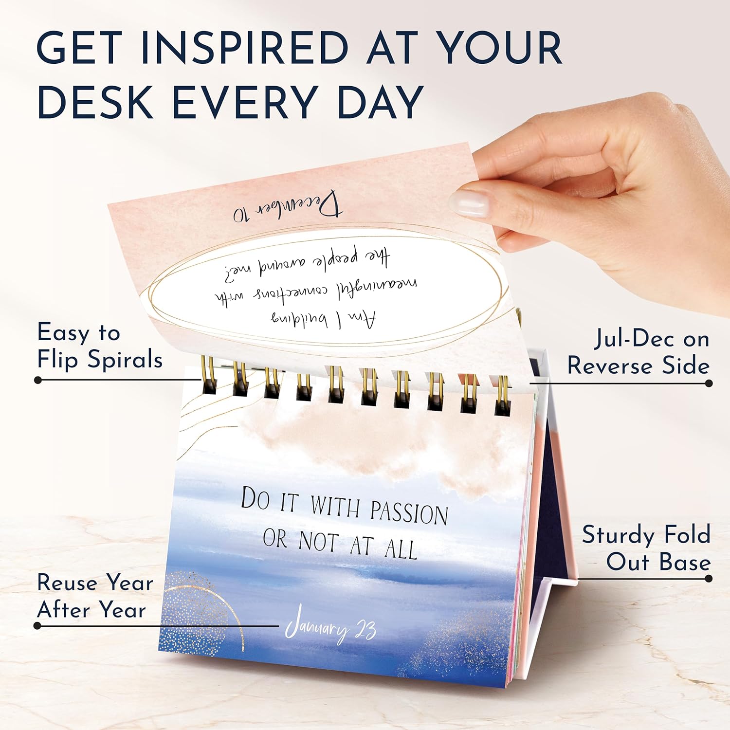 Motivational Calendar Daily Flip Calendar with Inspirational Quotes Inspirational Desk Decor, Office Decor for Women Desk, Inspirational Gifts