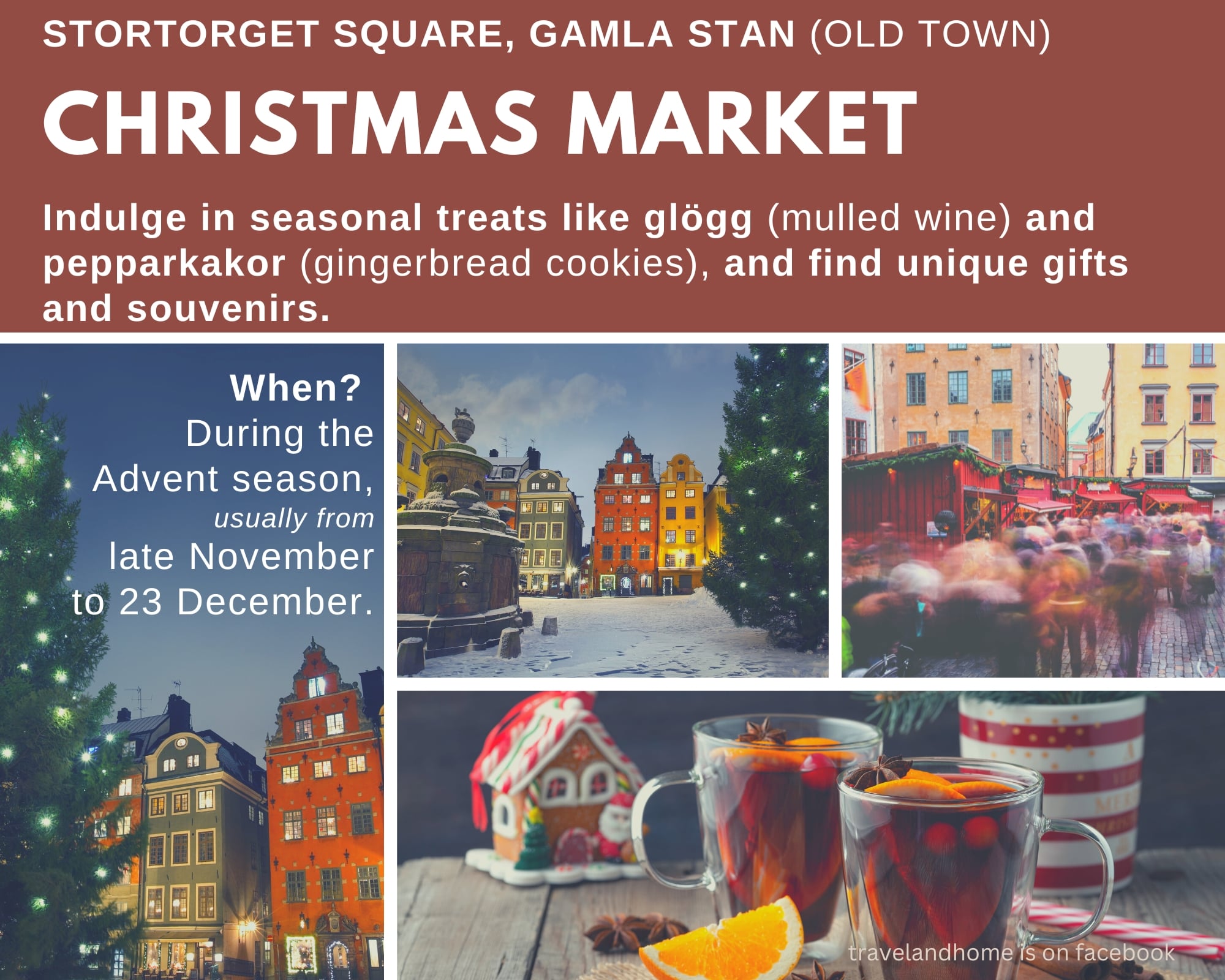 Stockholm best time to go on holiday, winter, christmas market on stortorget square, gamla stan, old town min