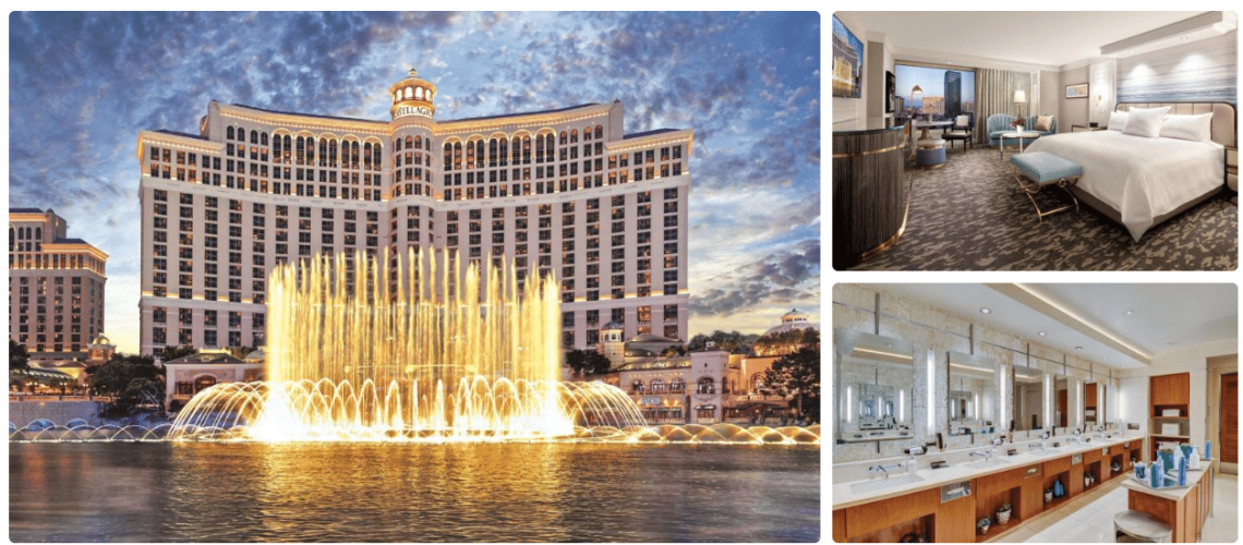 Famous Fountains of Bellagio, luxury Las Vegas Strip hotel