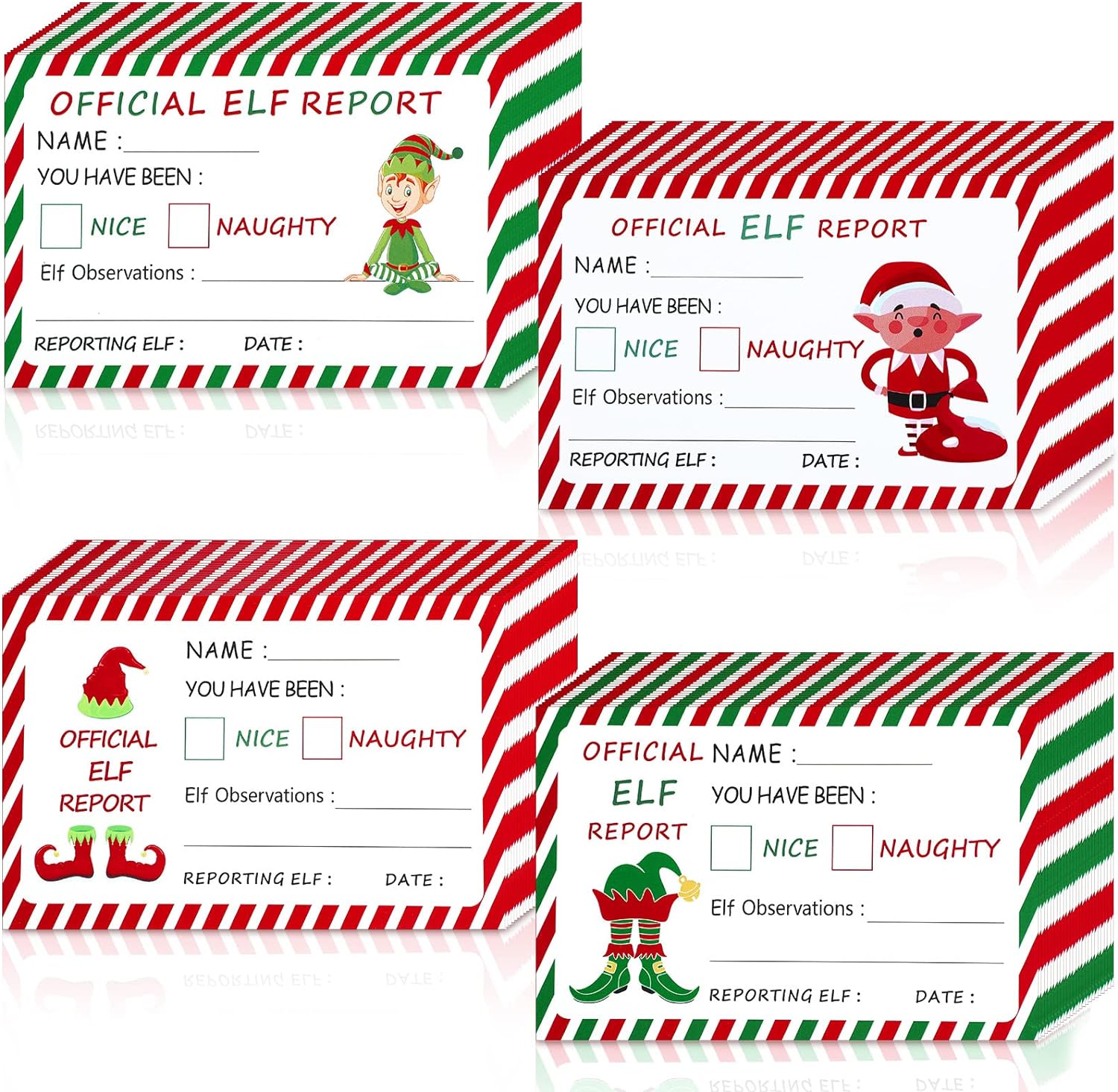 Official Naughty Elf Report Cards to Santa