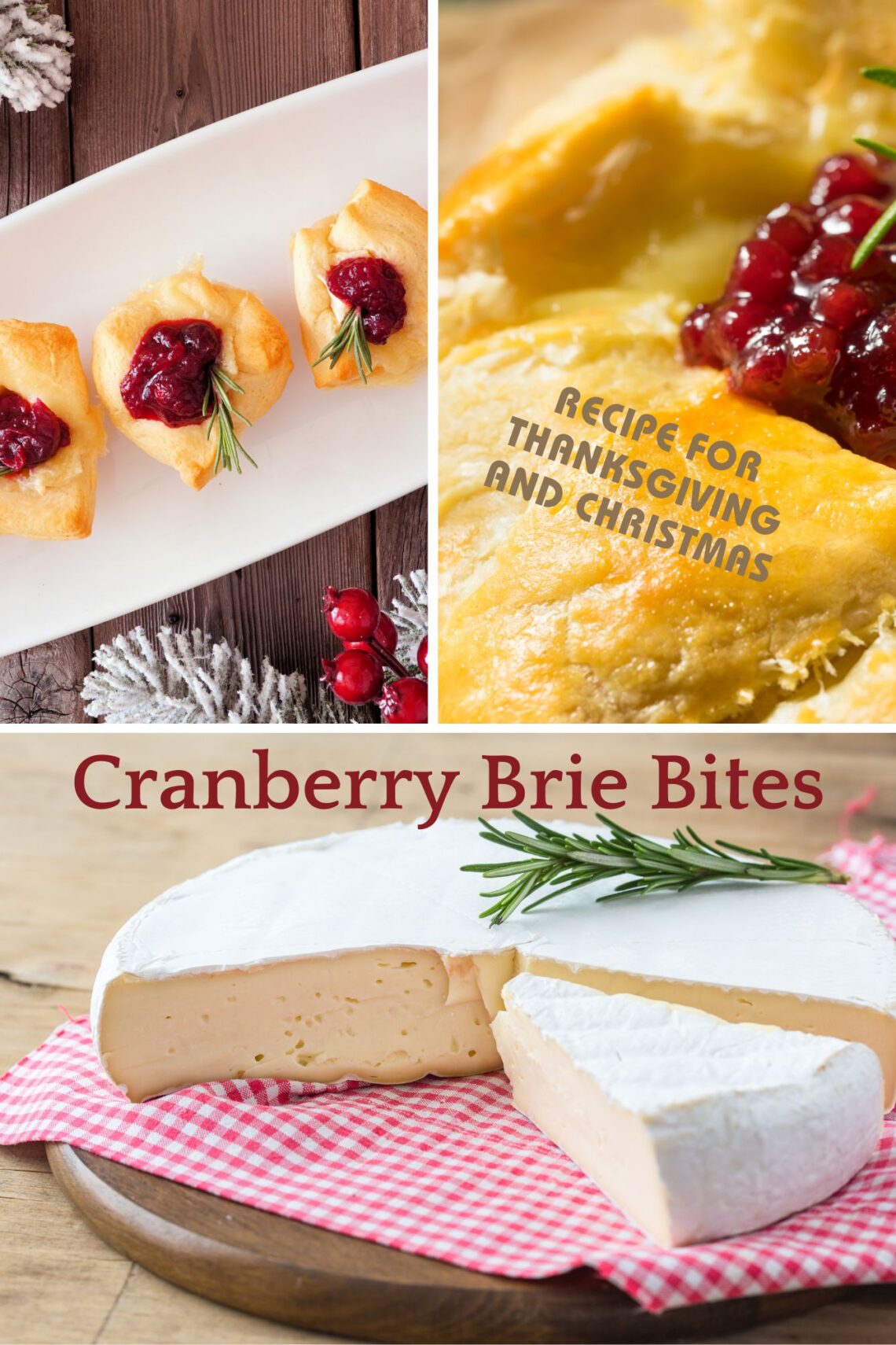 Thanksgiving recipes Christmas recipes New Brie Bites with Cranberry or multiple filling options