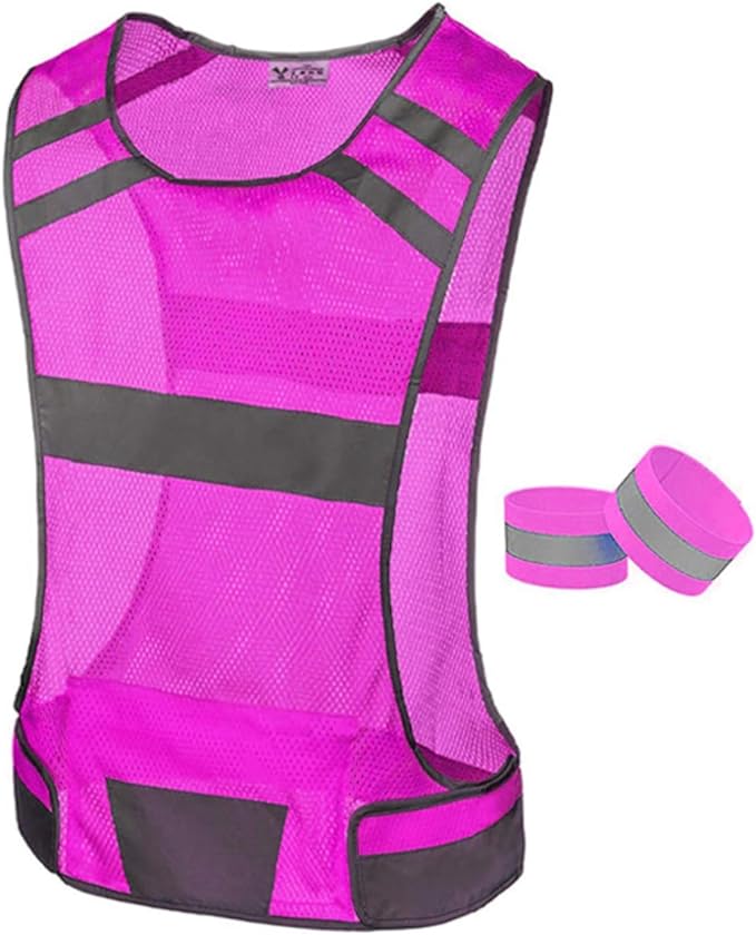 Viz Running Vest for Women & Men, High Visibility Reflector Vest with Bands, Lightweight & Comfy Running Gear