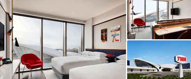 Hotel nearest to JFK Airport is TWA Hotel at JFK Airport near terminal 517 Luxury Stays: Award-Winning Hotels In New York