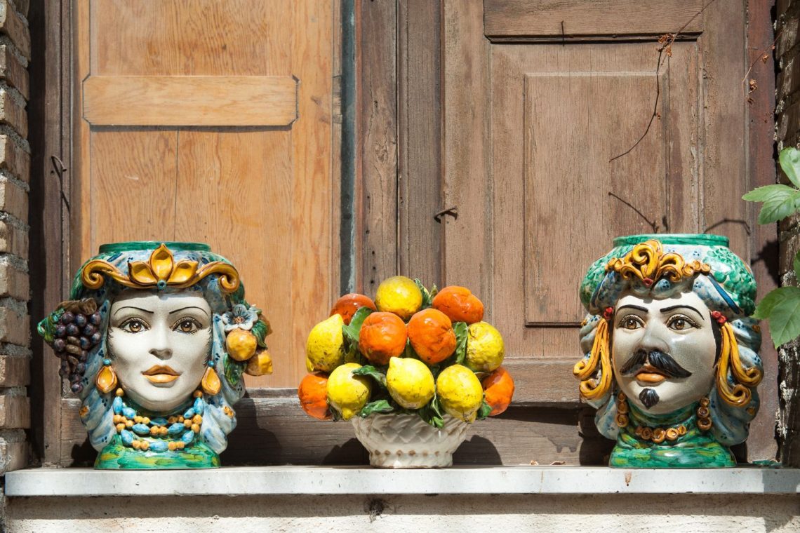 Typical ceramics and art from Taormina in Sicily