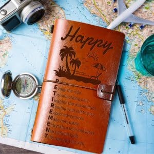 Amazon Retirement Gifts for Men Women, Leather Travel Journal Diary, Happy Retirement Gift Ideas, Leaving Gifts for Teachers Colleagues Coworkers Boss