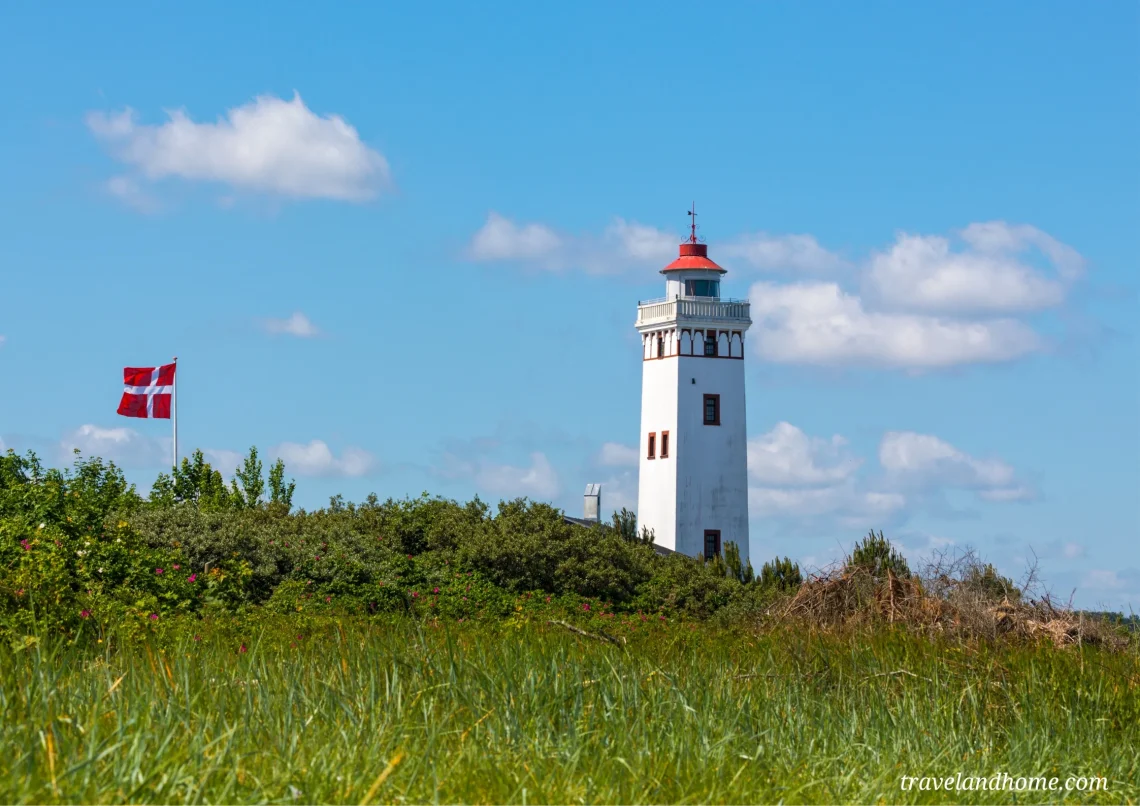Strib Fyr, Lighthouse at Middelfart, Funen, Denmark, travel and home