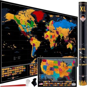 Scratch off World Travel Map with Flags from Amazon, #travelandhome