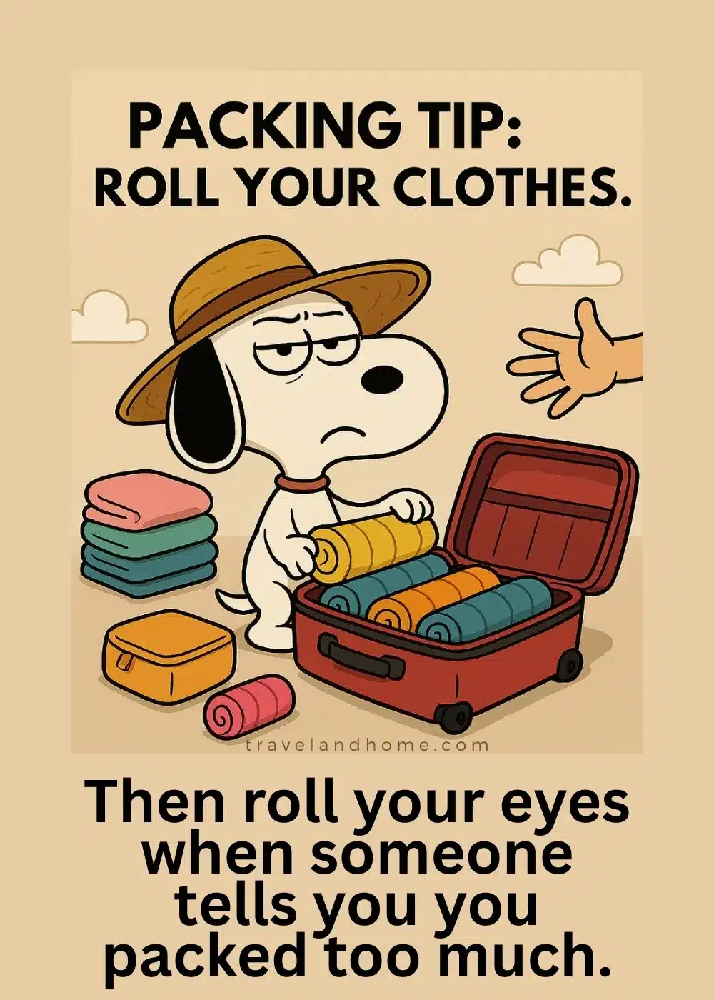 Packing tip, roll your clothes, travel tips