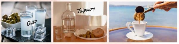 Popular Greek beverages traditional Greek drnks tsipouro ouzo Greek coffee Turkish coffee