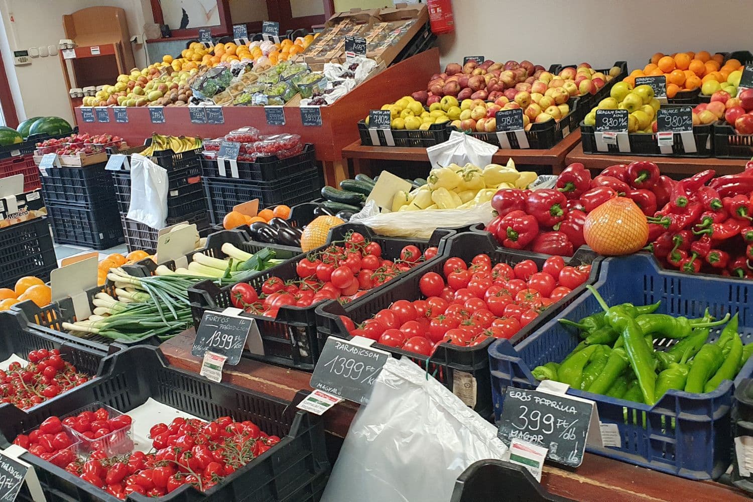 Streetmarket food - stop at the little shops selling vegetables