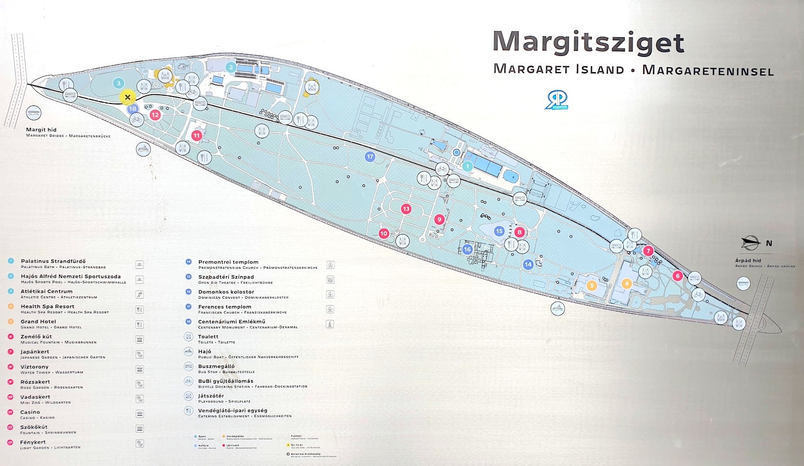 margaret island map of things to do