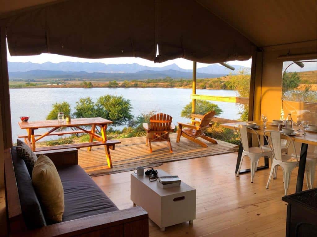 Africamp Klein Karoo - Glamping in South Africa - Western Cape - view over dam