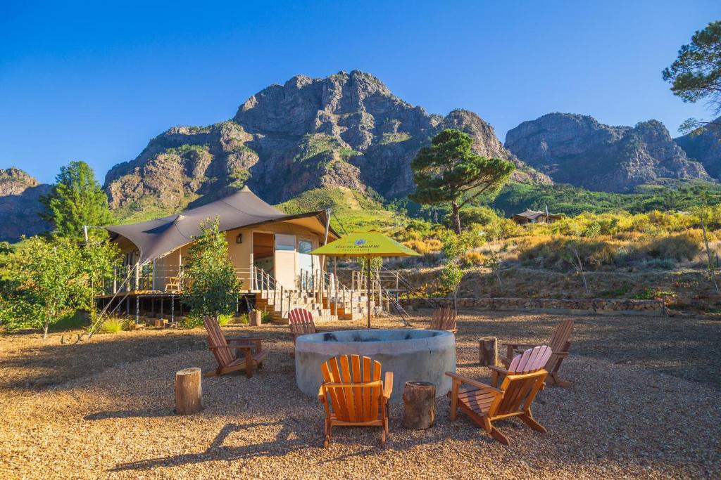 Camp Canoe in Franschhoek - glamping experience in the Western Cape - mountain views