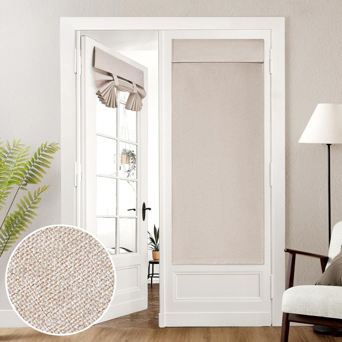 100% Linen Blackout French Door Curtains