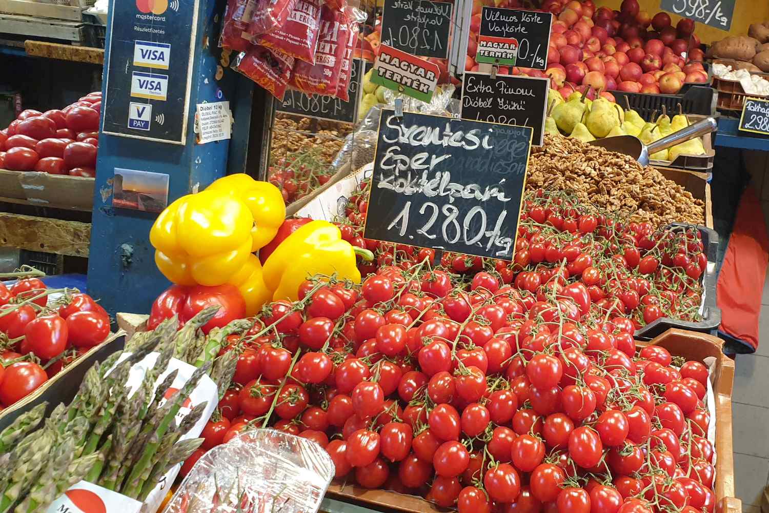 Budapest market in Hungary fresh fruit and vegetables tomatoesElementor #132970