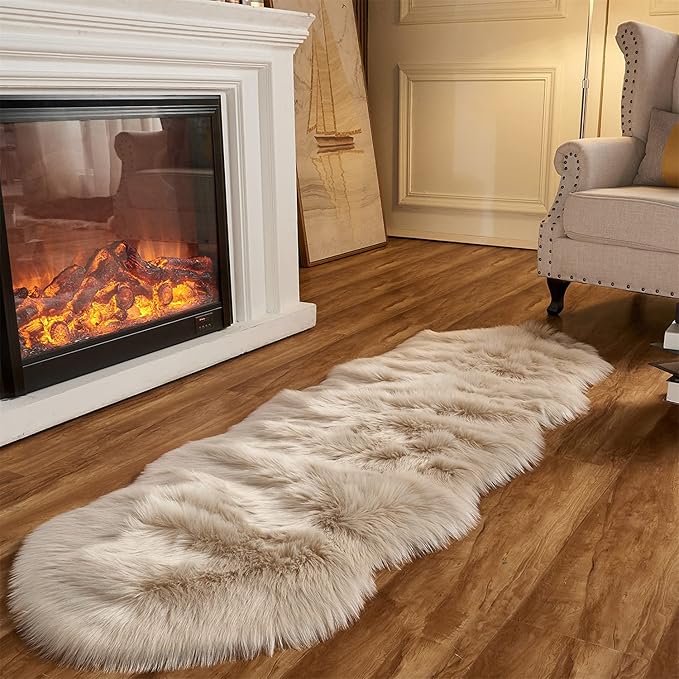 Arbosofe Ultra Soft Faux Rug, Sheepskin, ski chalet decor, travel inspired livingSki Chalet Decor: How to Bring Avoriaz’s Alpine Charm Into Your Home