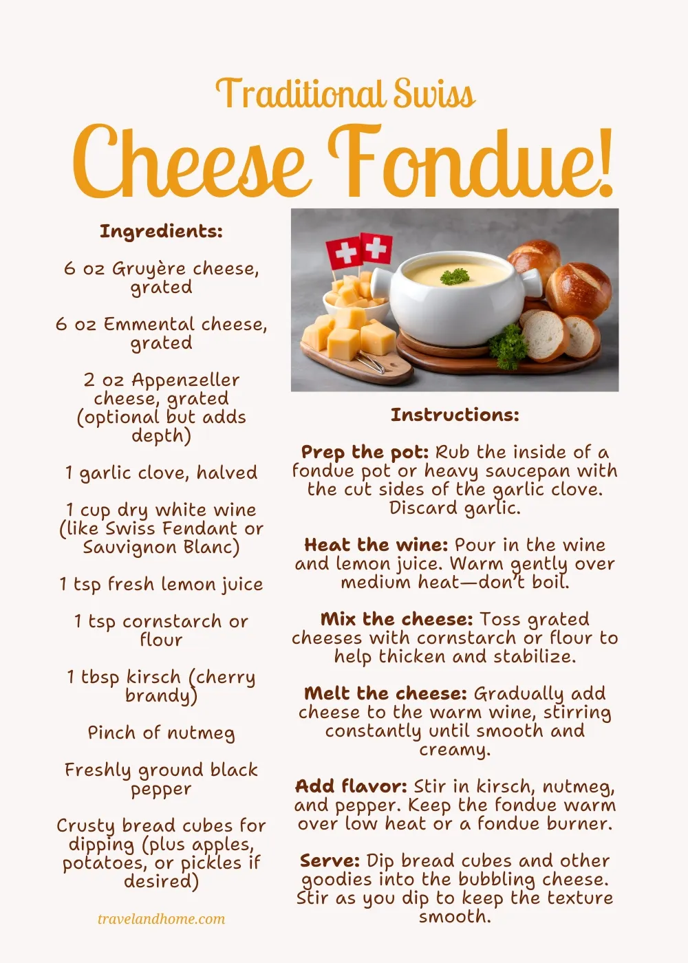 Traditional Swiss Cheese Fondue, must eat in Lucerne Switzerland