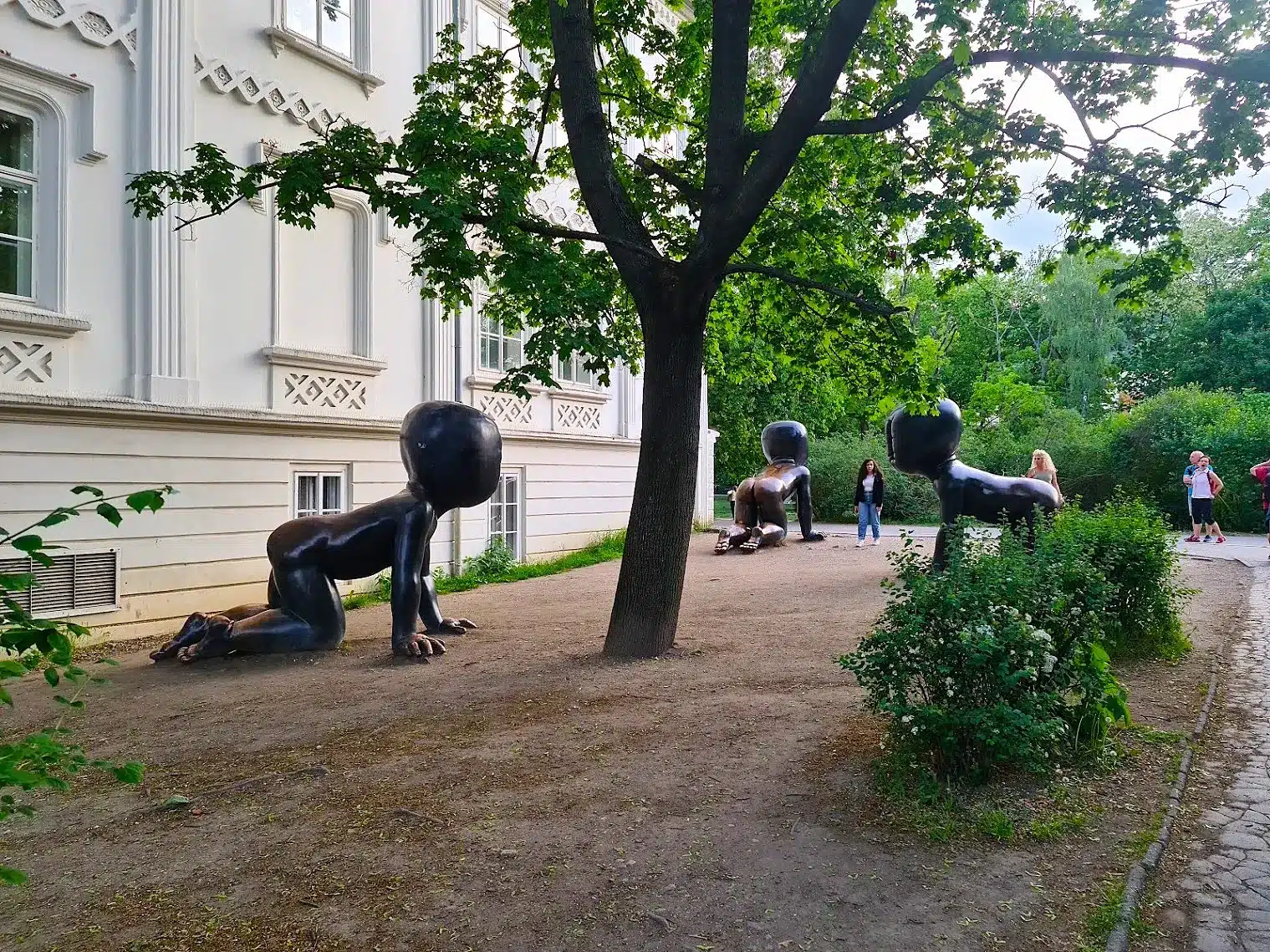 David Černý’s “Babies” sculptures beside Museum Kampa in Kampa Park, Prague