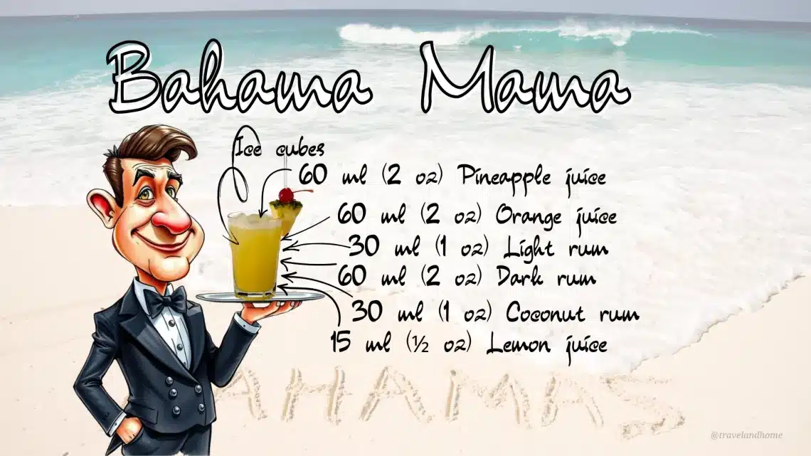 How To Make Bahama Mama, Ingredients, Cocktails, Recipe Card