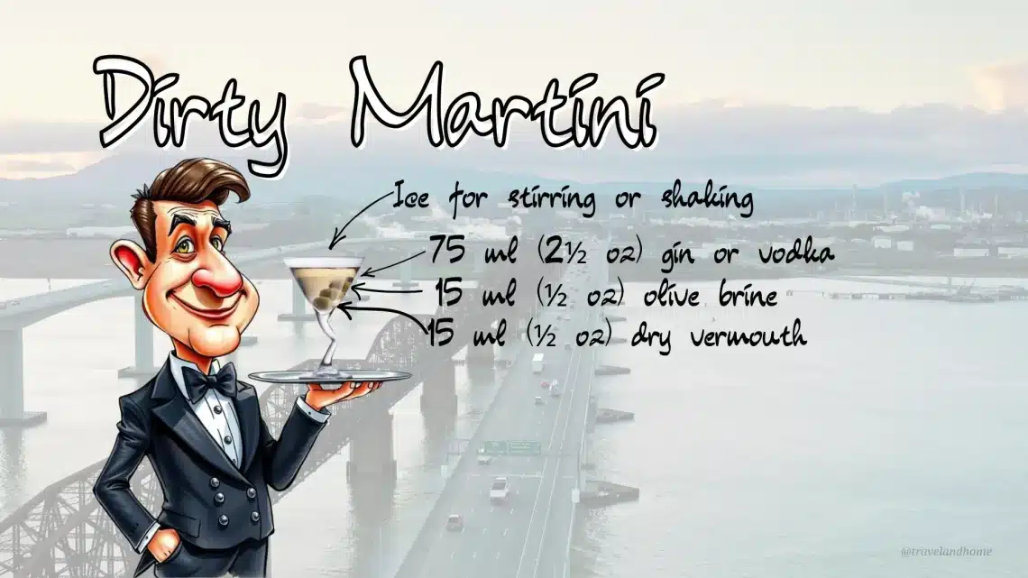 How To Make Dirty Martini, Ingredients, Cocktails, Recipe Card