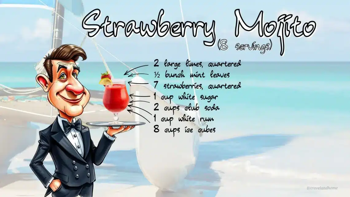 How To Make Strawberry Mojito Cocktail Recipe, Ingredients, Cocktail Recipe Card