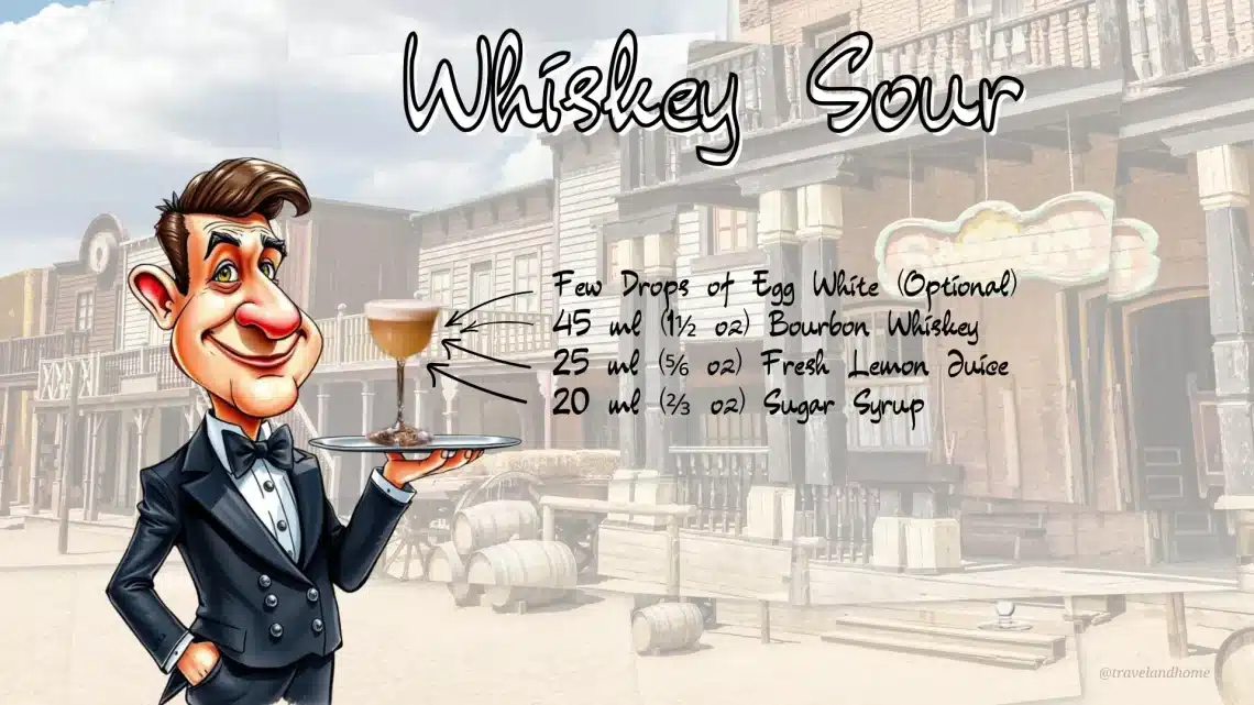 How To Make Whiskey Sour Cocktail Recipe, Ingredients, Cocktail Recipe Card