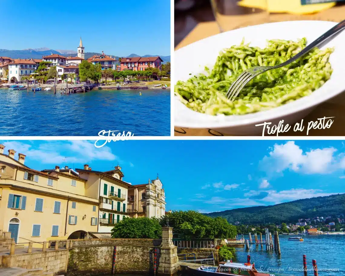 Stresa on Lake Maggiore, trofie al pesto what to eat