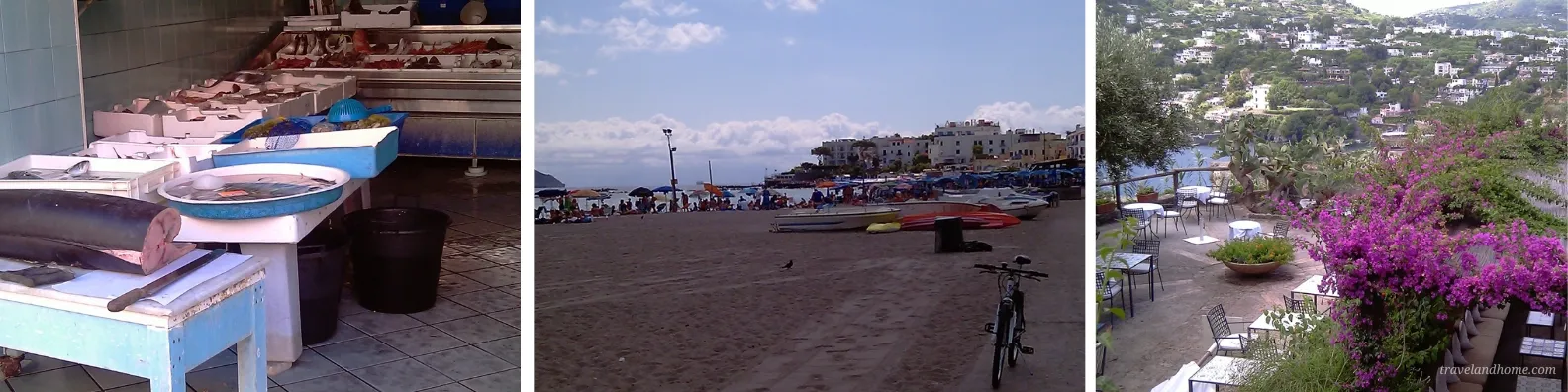 Sant'Angelo beach on the island of Ischia, Italy, Ischia itinerary