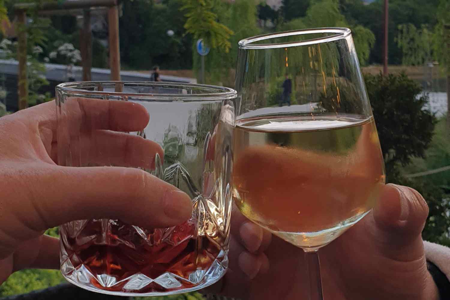 sharing a toast in Maribor Slovenia