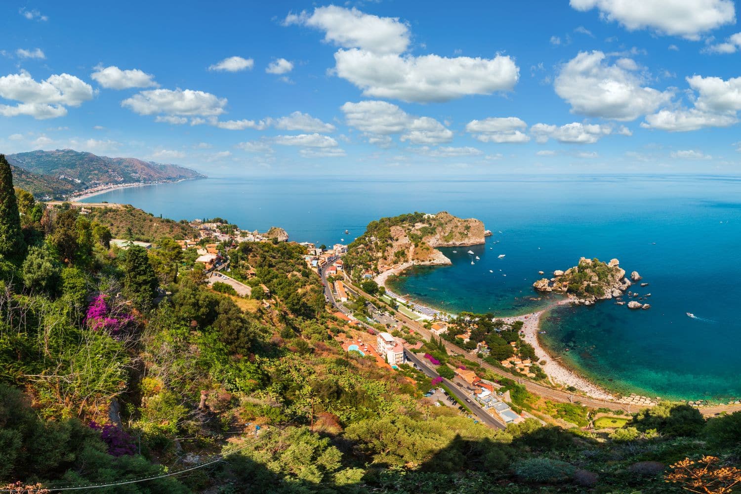 Taormina seen from above - beautiful beaches