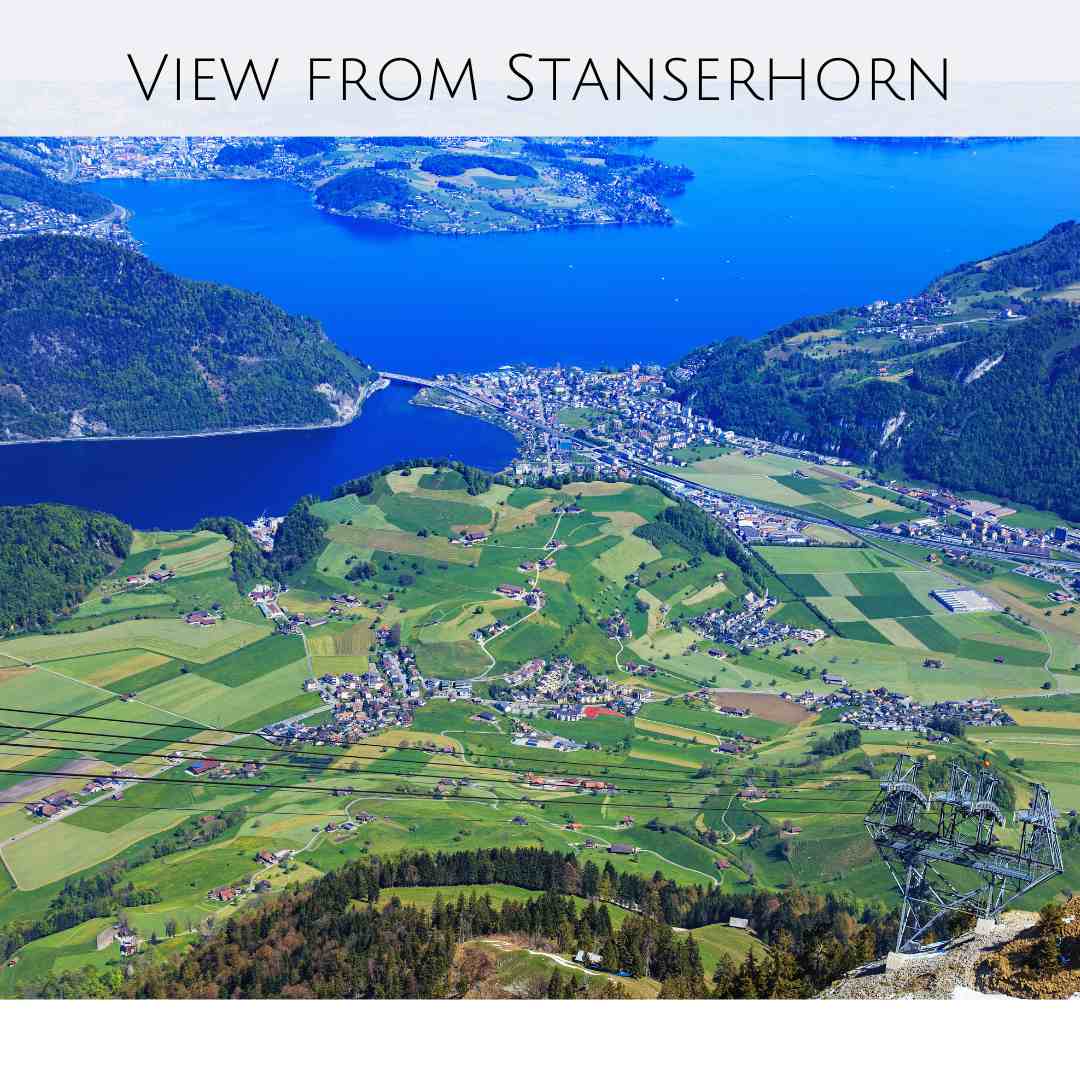 Viiew from Stanserhorn - top of the mountain revolving restaurant