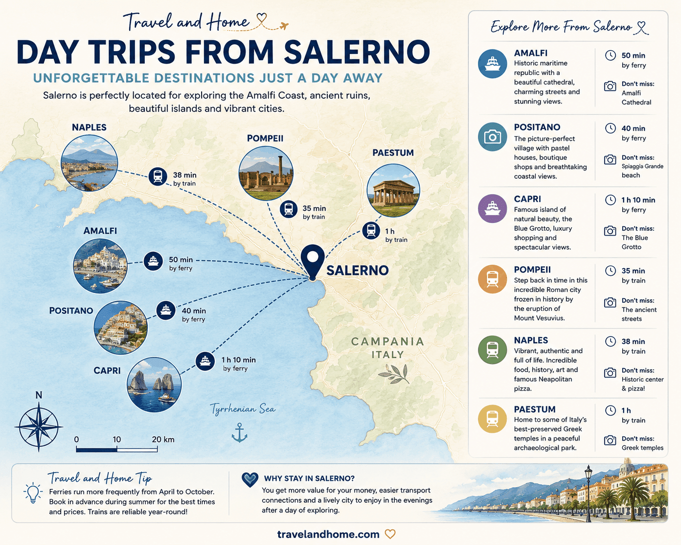 Day Trips from Salerno map and information