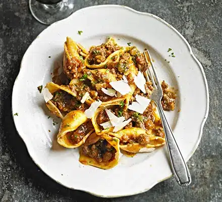 Italian Sausage and Chestnut Pasta, winter caravan recipes, winter lodge recipes, winter holiday self catering recipes