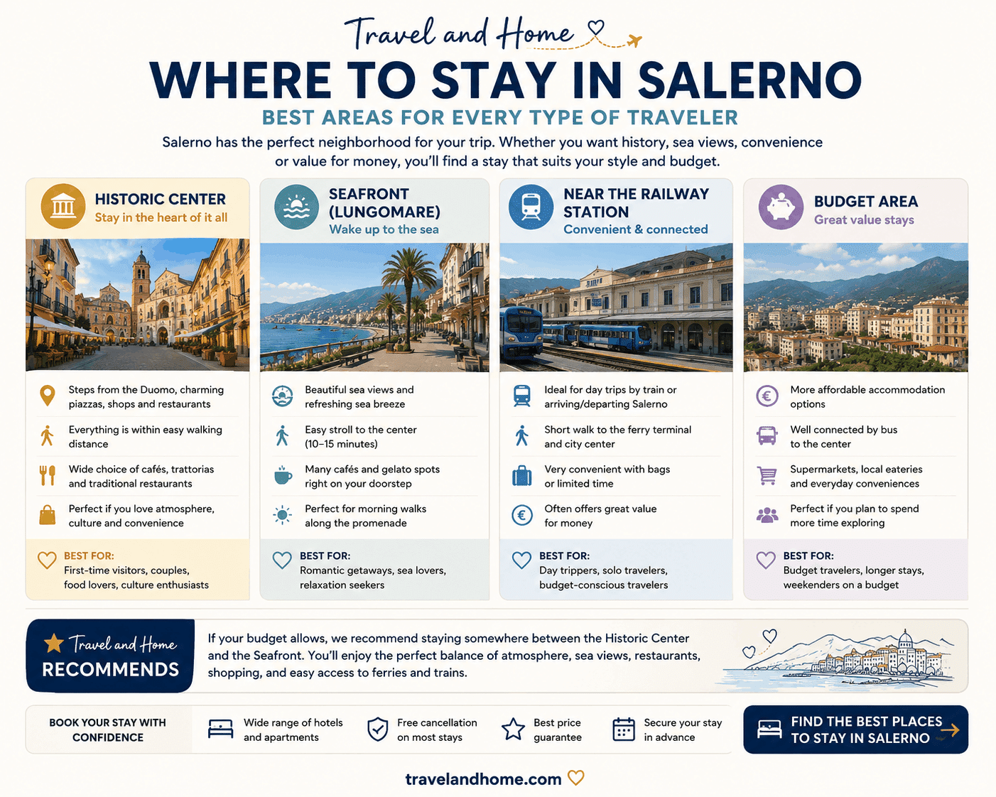 The 3 best areas where to stay in Salerno